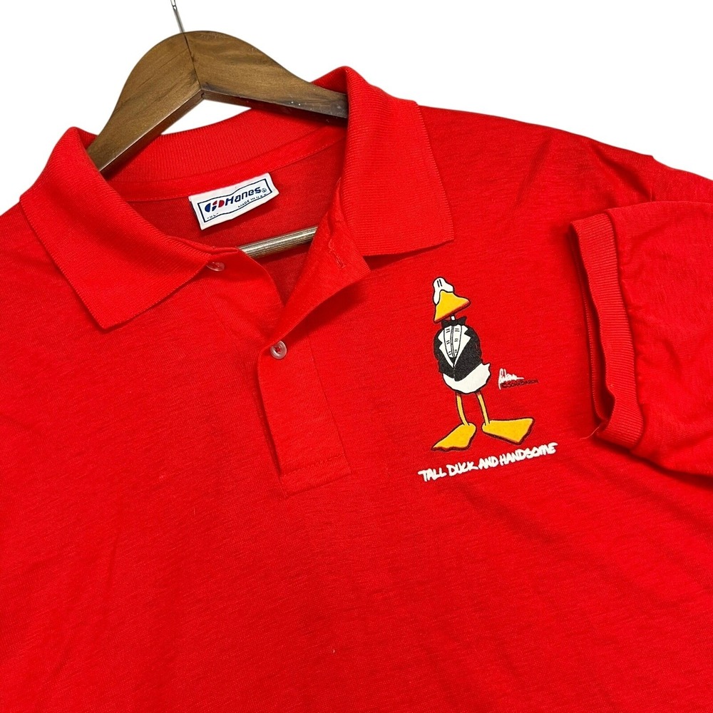 Vintage John Baron Graphic Shirt Tall Duck and Handsome Size‎ XL White USA Made